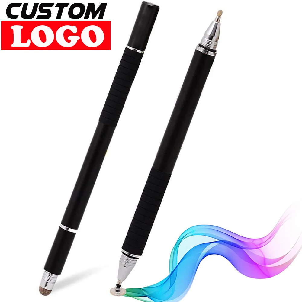 

3-in-1 Fiber Disc Stylus Capacitive Touch Screens Pen Ballpoint For Apple iPhone Ipad Business Office Stationery Custom Logo