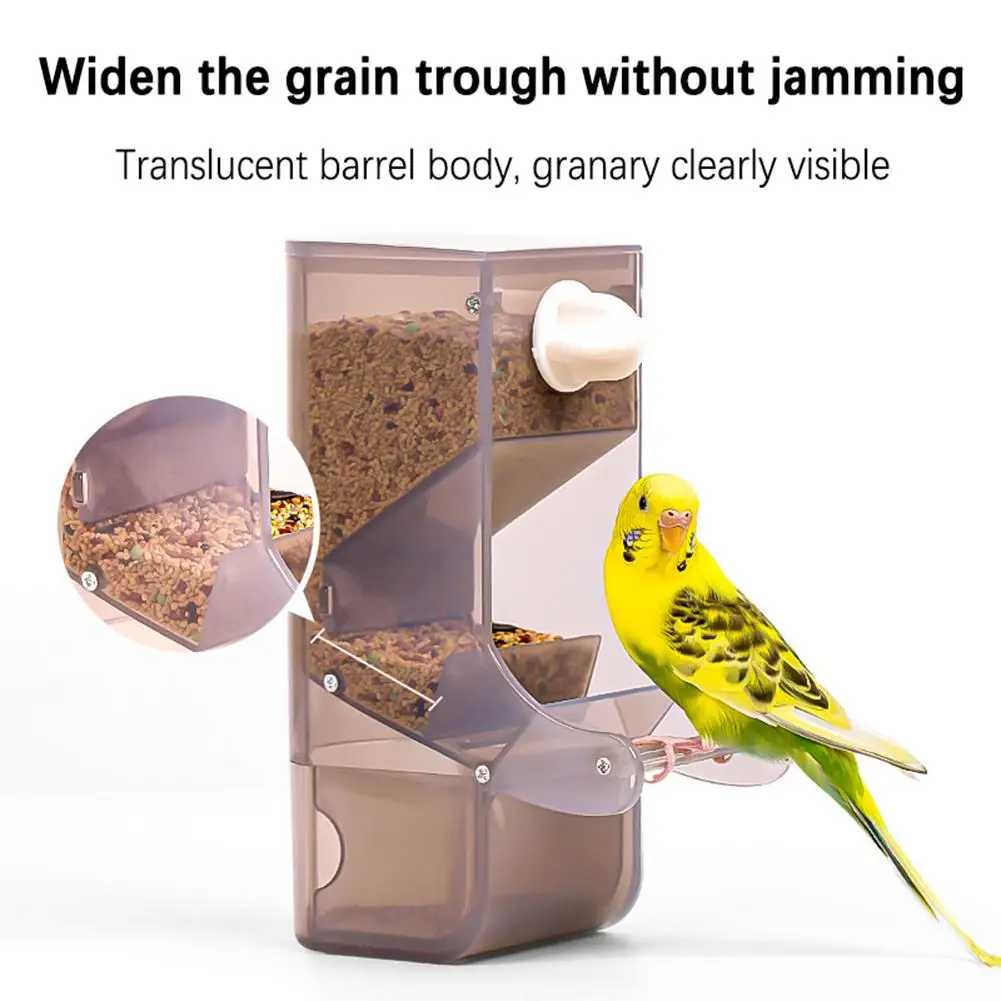 

Automatic Bird Feeder Box Splash-proof Window Bird Cage Accessories Parrot Food Container For Parakeet Canary Cockatiel Finch