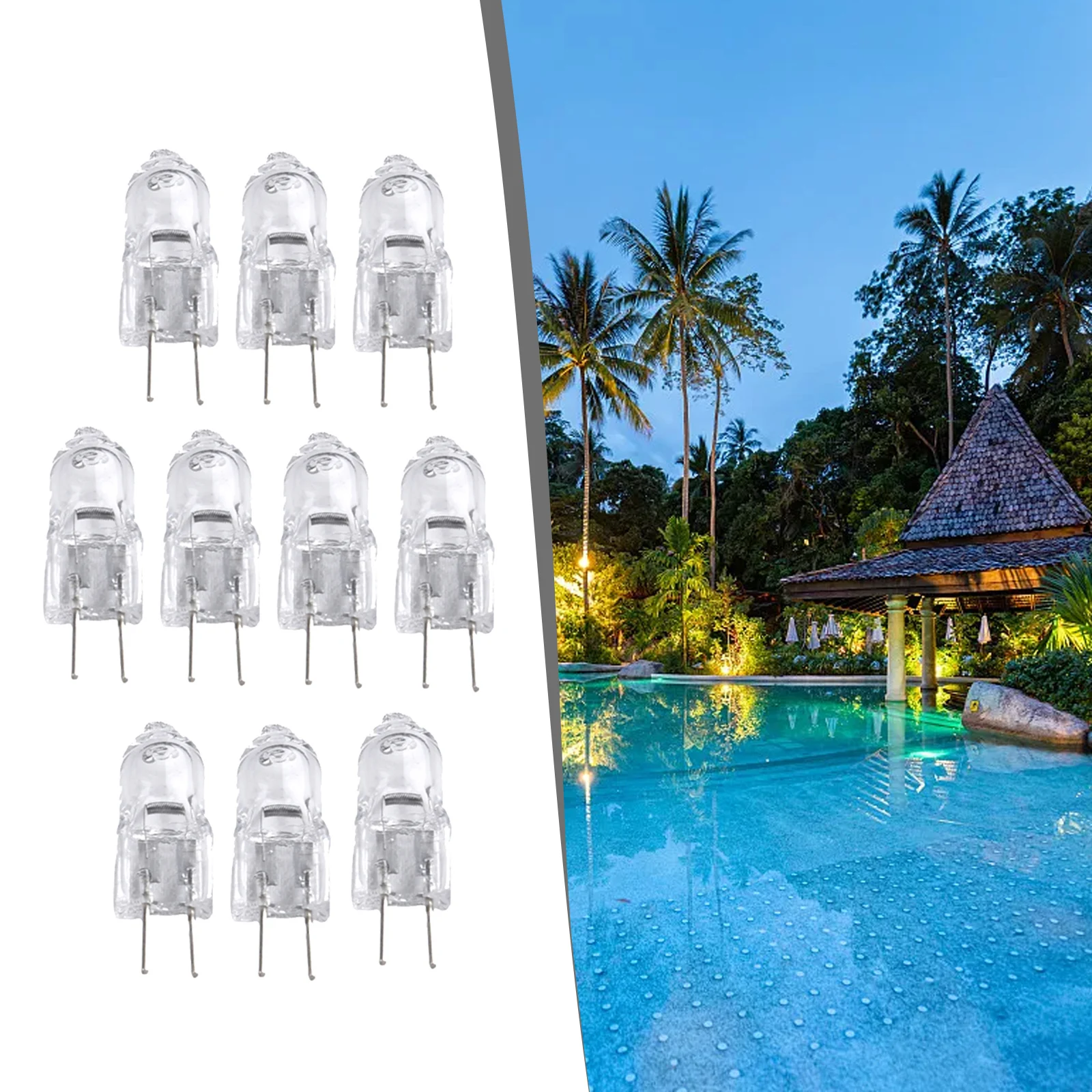 10 шт. галогенная лампа 2-контактная 2900k лампочка G4 12 В 5 Вт/10 Вт/20 Вт/30 Вт/50 Вт