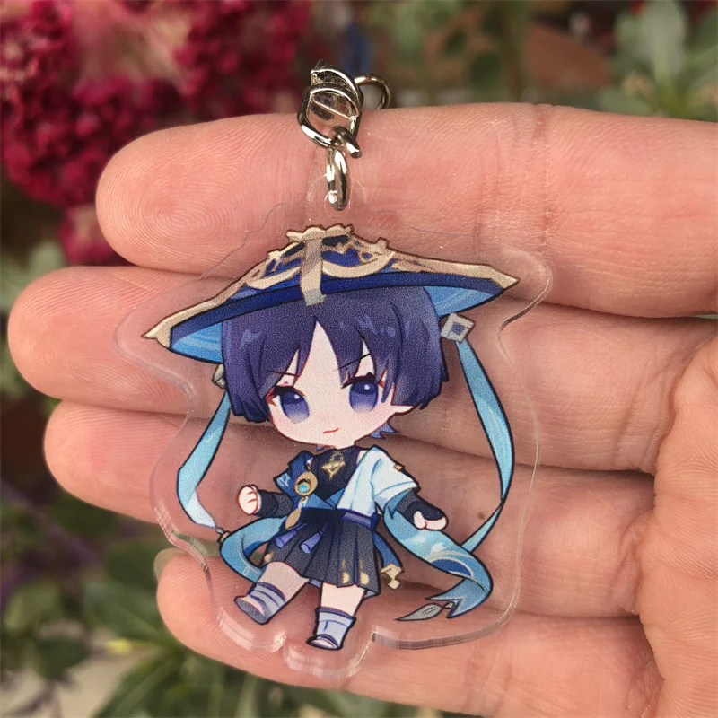 

Game Genshin Impact Scaramouche Cosplay Keychain Fatui Harbingers Wanderer Balladeer Kunikuzushi Acrylic Pendant Keyring Gifts