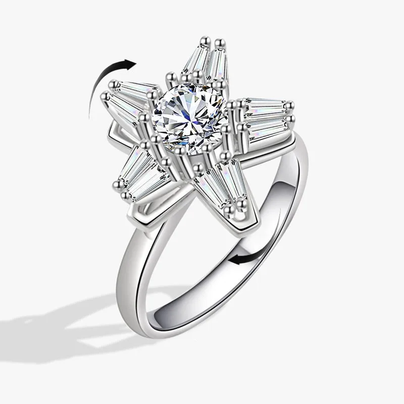 Новинка медные кольца в форме радуги с кристаллами звезды для женщин