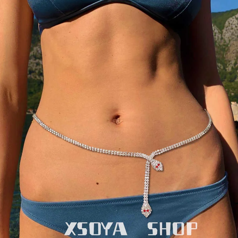 

XSOYASHOP @ змеиная цепочка на талию в форме алмаза может использоваться как ожерелье, универсальное украшение для ночного клуба и мода