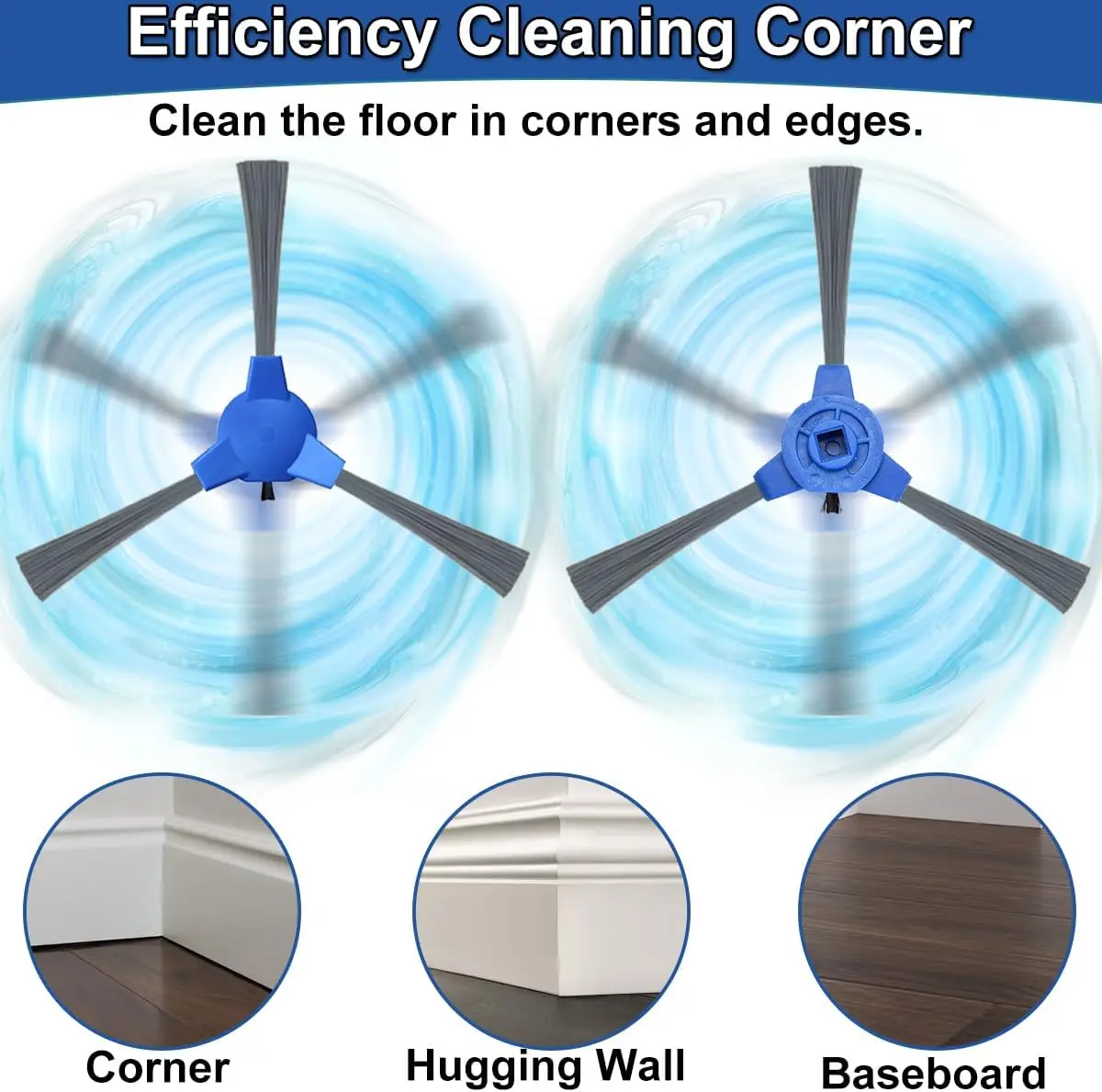 для робота-пылесоса Eufy 11S Max 2 основных роликовых щеток 8 боковых (упаковка из 10 шт.)