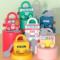 kids learning lock with keys car games montessori educational toys numbers matching counting math toys teach tool for children