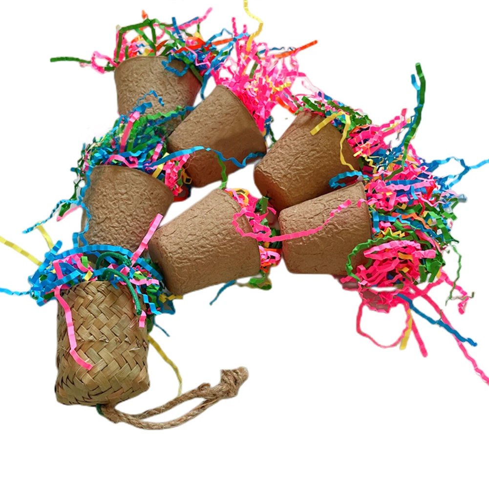 Игрушки для попугая больших птиц разноцветная ротанговая кукурузная шелуха