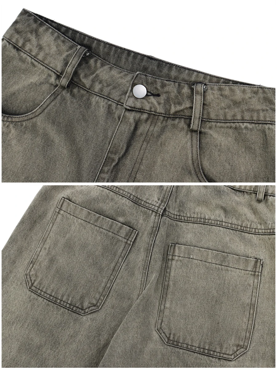 Four Seasons Men's Jeans Tie Dye Ripped Hip Hop Street Letters Embroidery Straight Wide Leg Pants Streetwear Ins Hot Sale JEANS