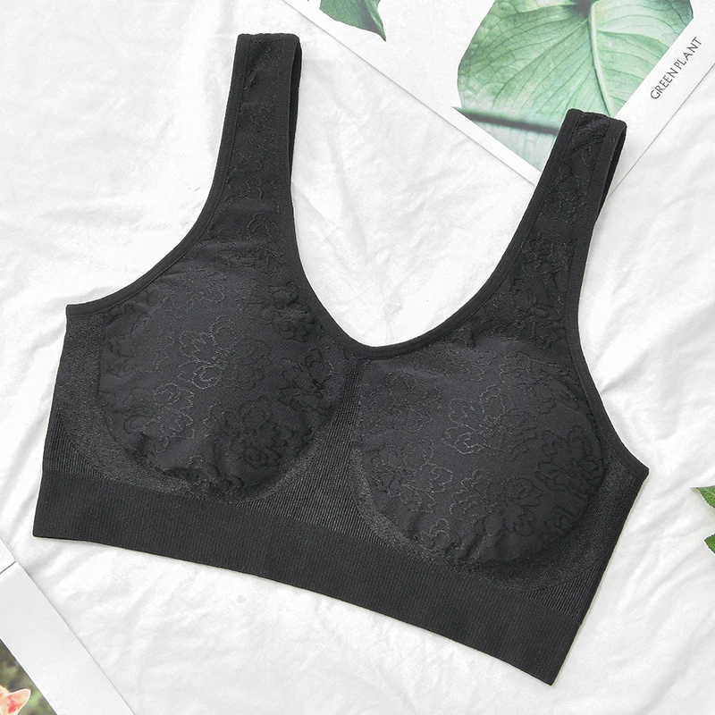 Wingslove Women's Full Coverage Seamless Bra Elastic Wirefree Padded Bralette Comfort Everyday Bra Plus Size Sport Underwear