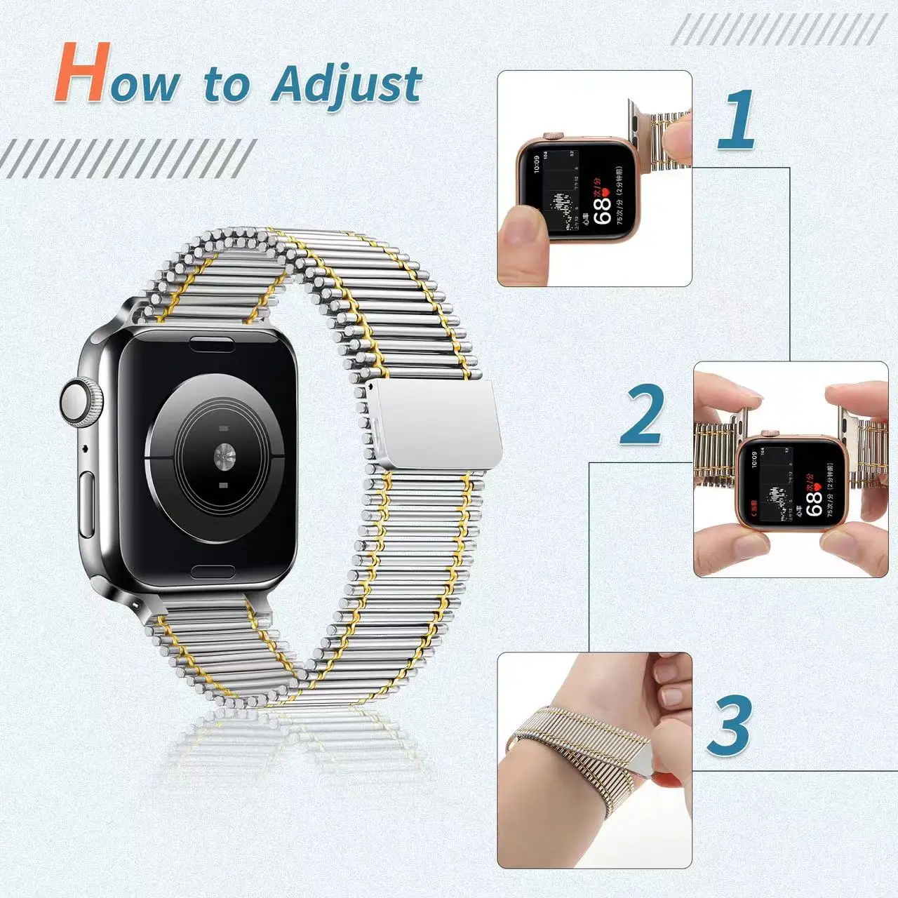 Metal Magnetic Loop Strap For Apple Watch Band 49mm 45mm 44mm 42mm 41mm 40mm Link Bracelet Wristband iWatch UItra 8 7 6 5 4 3 SE