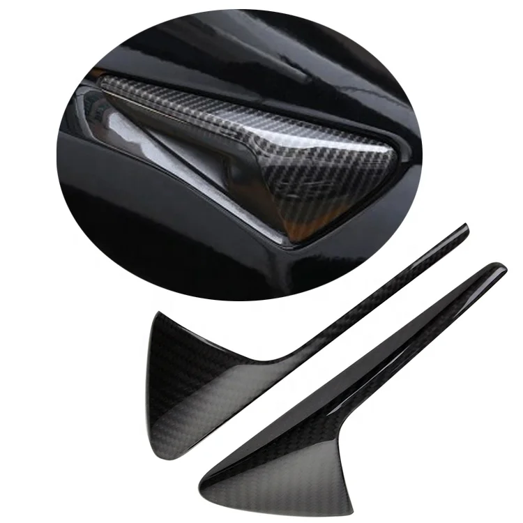 

Крышка для вентиляционного отверстия бокового крыла Tesla Model 3 S X 2016-2019, внешние аксессуары из настоящего углеродного волокна, защитный чехол ...