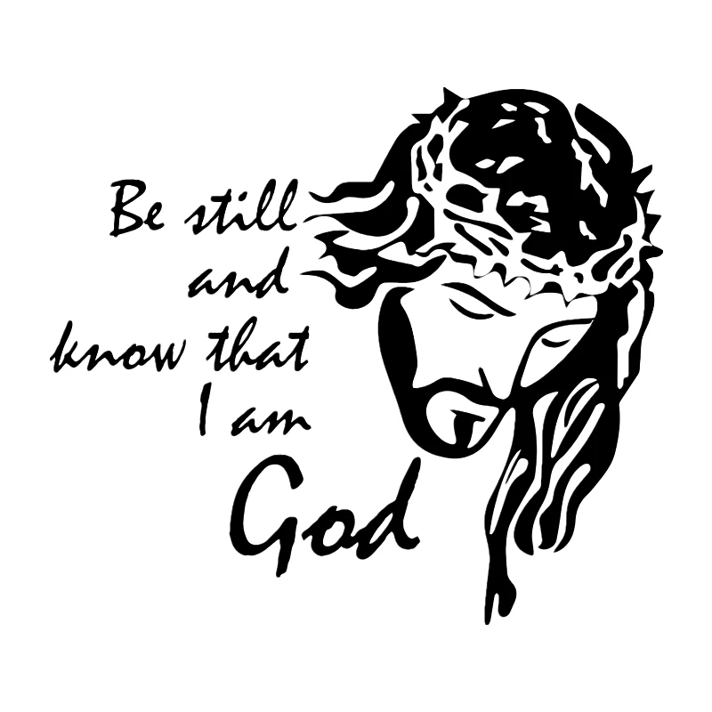 Зеленая прозрачная виниловая наклейка размером 15x17 см, наклейка на автомобиль с надписью «Be Still христианский Иисус Христа», Библия, водонепроницаемые Автомобильные украшения