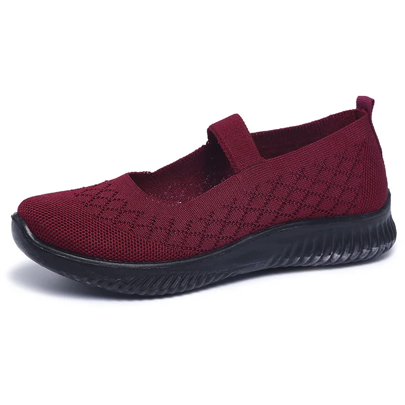 

2022 NEW Flats Women Knit Mesh Sneakers Breathable Summer Shoes Ladies Casual Flat Shoes Comfortable Loafers Casual Shoes
