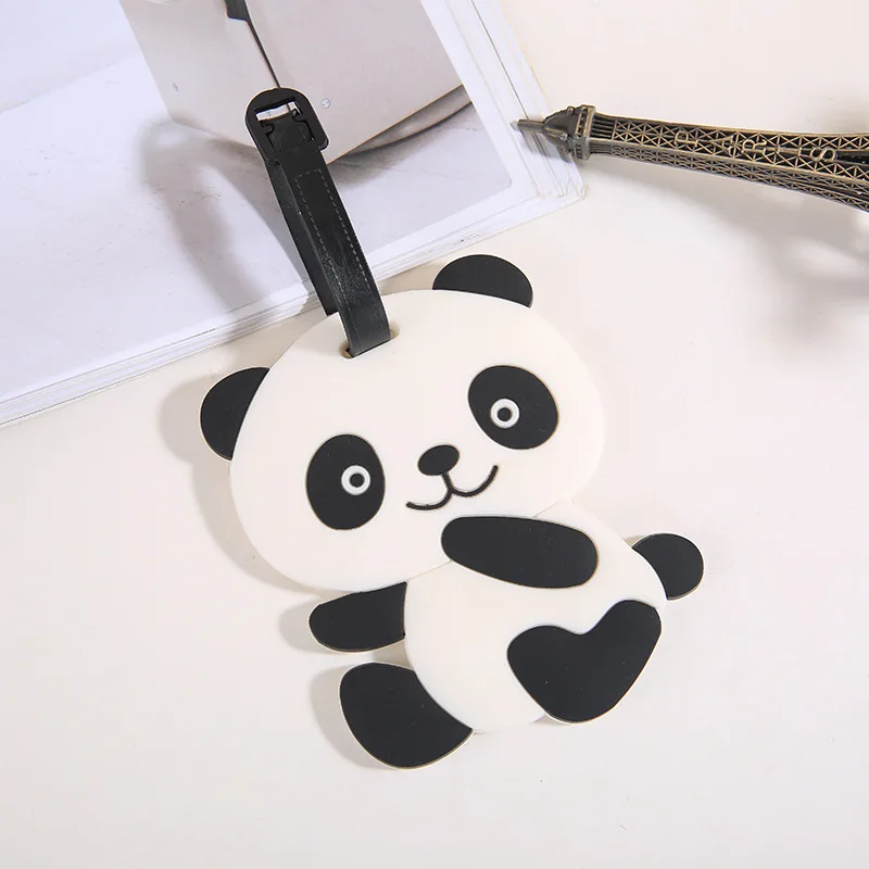 

Cartoon Luggage Tags Panda Cartoon Boarding Pass Suitcase Design ID Identifier Label Tag Address Holder Travel Accessories
