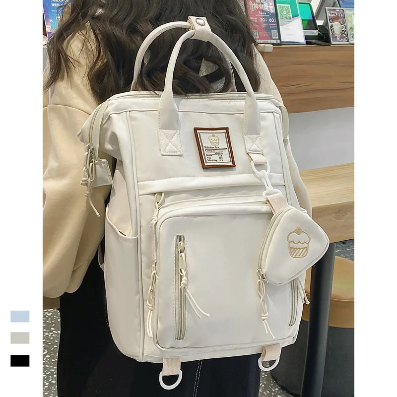 

WR Designer Women Backpack Nylon Kawaii Daypack Large Capacity Travel Bag Quality mochilas para mujer Student School Bag