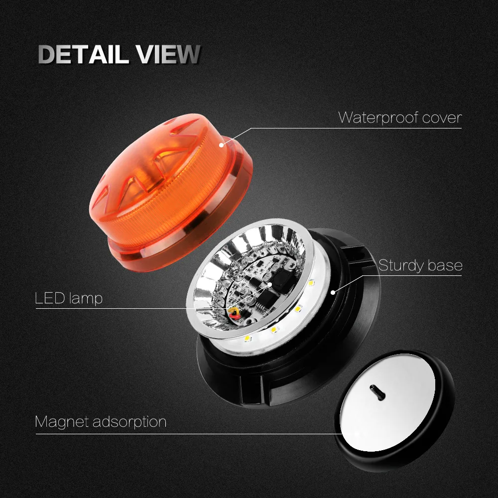 Фото Coxswain LED-015 светодиодный стробоскоп сигнасветильник для школьного автобуса вращающийся грузовик маяк, 9-30 В, 24 шт. * 1 Вт светодисветодиодный s, магнитное основание, водонепроницаемый №4
