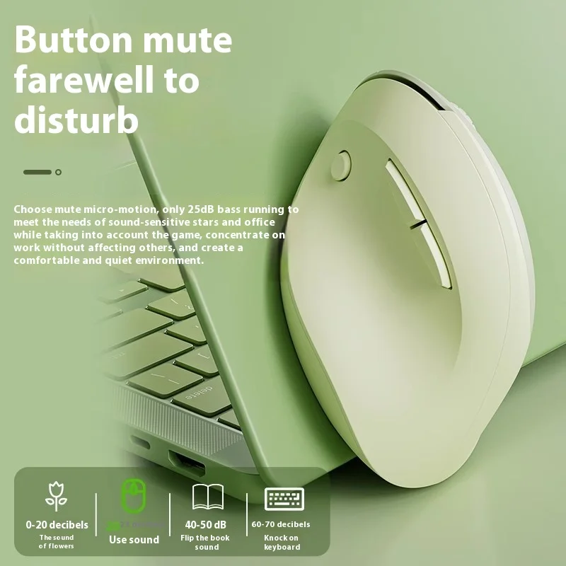 Мышь Eweadn Q7 Dun Беспроводная вертикальная Бесшумная Двухрежимная для ноутбука