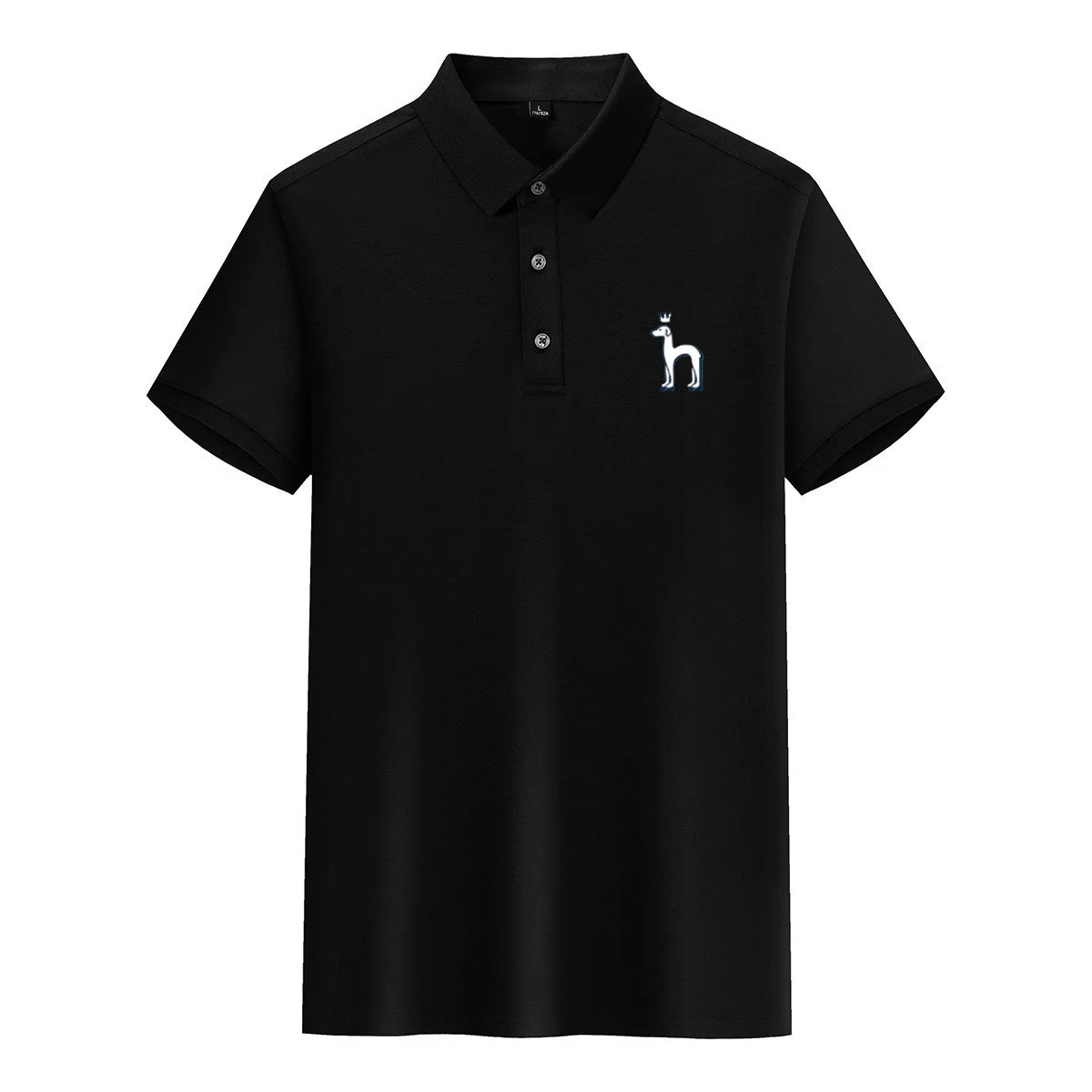 Embroidery Men's T-shirt Polo Shirt Solid Color Brand Cotton High End Fashion Casual Men Shirt Collar Silk Short Sleeve