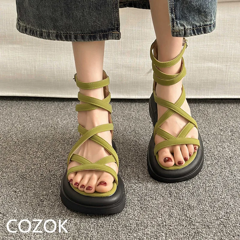 Green Sandal for Women Comfortable and Elegant Women's Shoes Luxury Sandals Designers Womens Traf 2023 Woman Sandle Summer New
