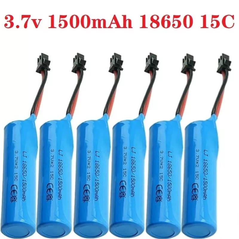 

NEW 3.7v 1500mah 15C 18650 Li-ion Battery For RC Stunt Car Q85 Q70 Rc Car Toys SM-2P Plug RC Boat Car Water soft Gun Battery Par