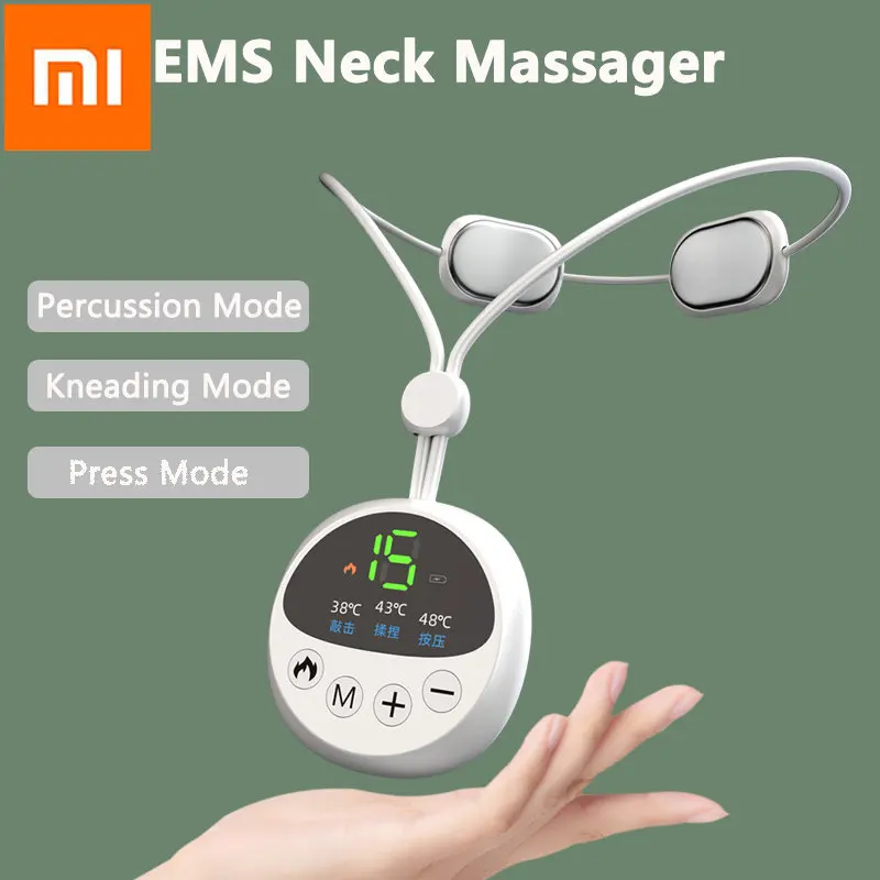 Xiaomi Neck Massager Portable Electric Massage Relaxer 15 Levels Adjustment Heating Pulse for Neck Shoulder Arm Leg Pain Relief