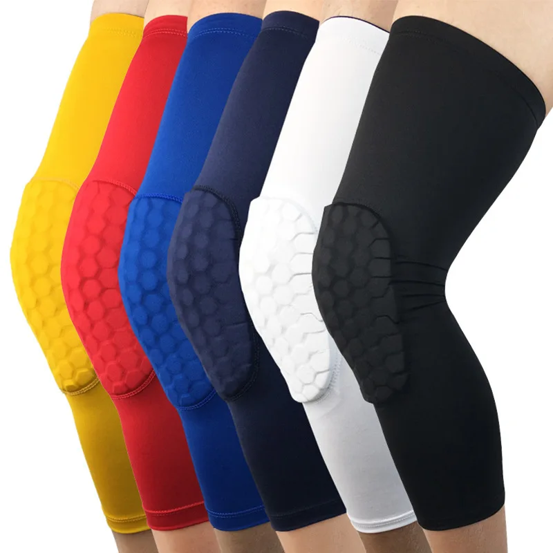 Sport Knee Men anti-collision Breathable Honeycomb Shin Guards Child Running Football Protectors Protect The Knee Soccer Socks