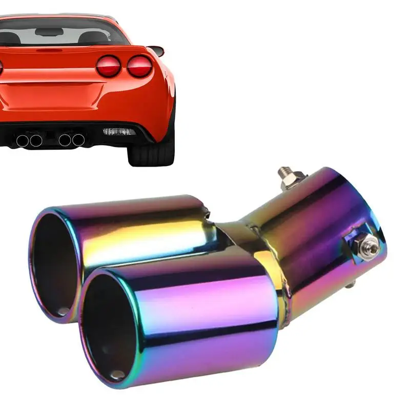 

Universal Car Exhaust Double Muffler Auto Exhaust Pipe Tail Muffler Stainless Steel Chrome Exhaust Exterior Muffler Supplie