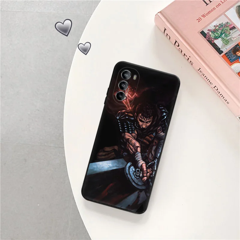 Черный мягкий чехол для телефона Motorola G32 G50 G51 5G G60 G71 G22 G52 G72 G53 G73 G60S Moto G9 Berserk Anime Skull