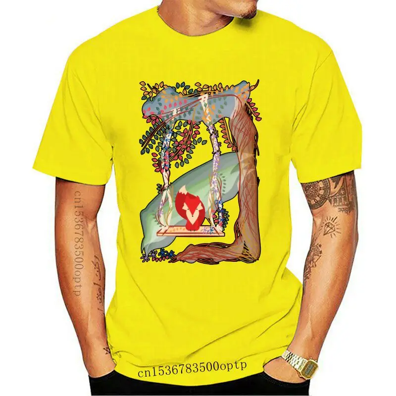 

Camiseta de zorro de la selva vibrante para hombre, Design de dibude Los animados, Gift de cumплиños ños familiar, a la moda de mang