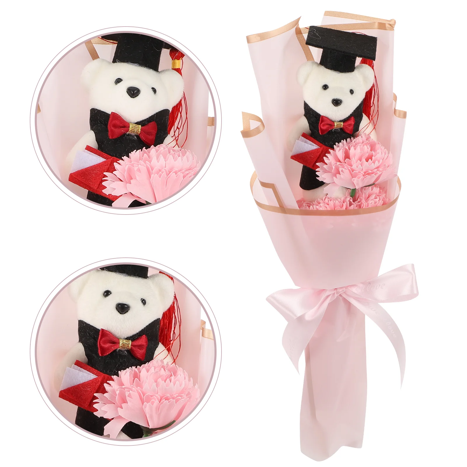 

Dr. Bear Bouquet Chocolate Gift Grad Presents Decorate Bear Bouquet Foam Figurine Bouquet Bear Decor Bouquet
