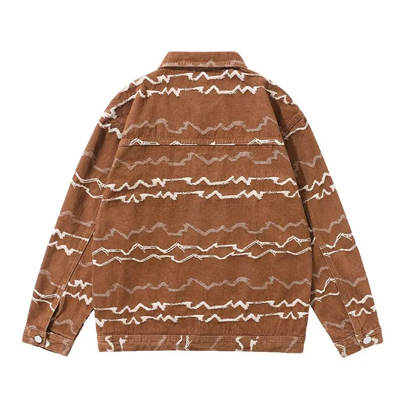 Винтажная джинсовая куртка свободного кроя для мужчин уличная мода американский