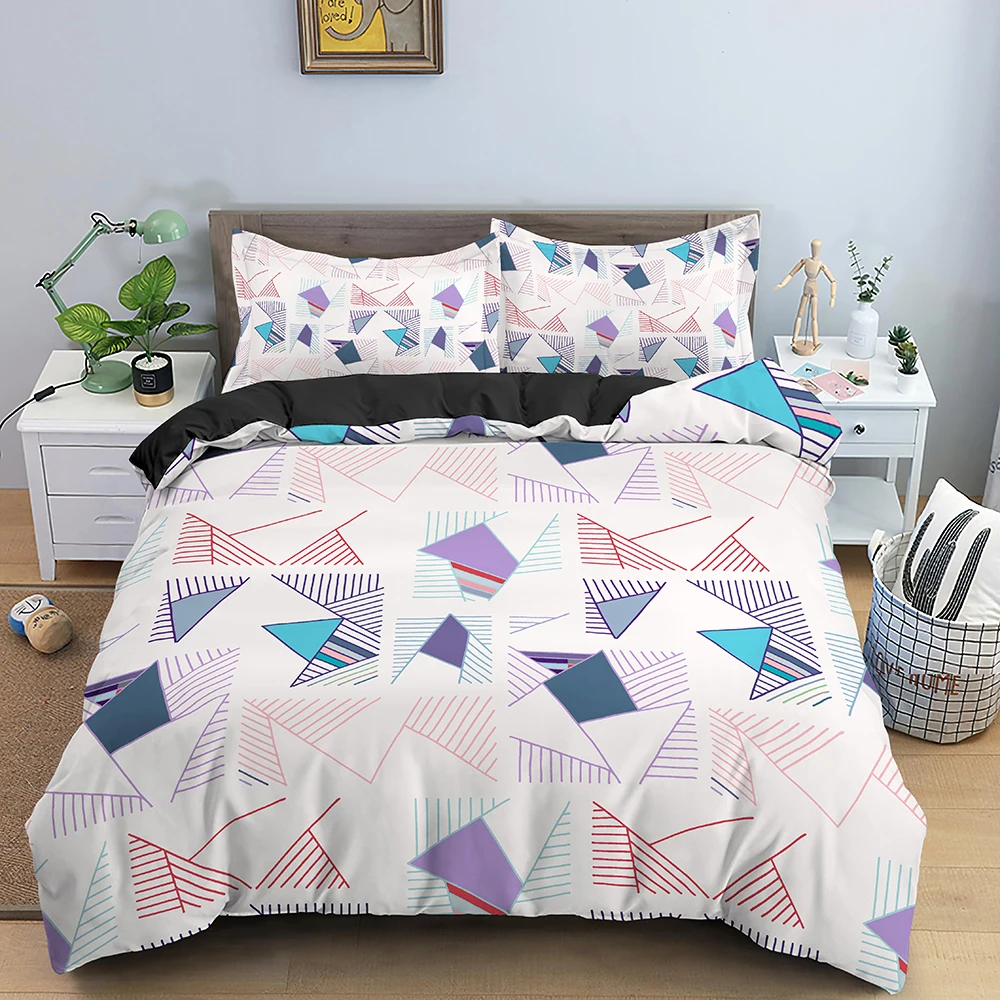 

Nordic Geometric Duvet Cover Set Queen King Full Size Quilt Cover with Pillowcases Bedding Home Decor Multicolor Comforter Cover