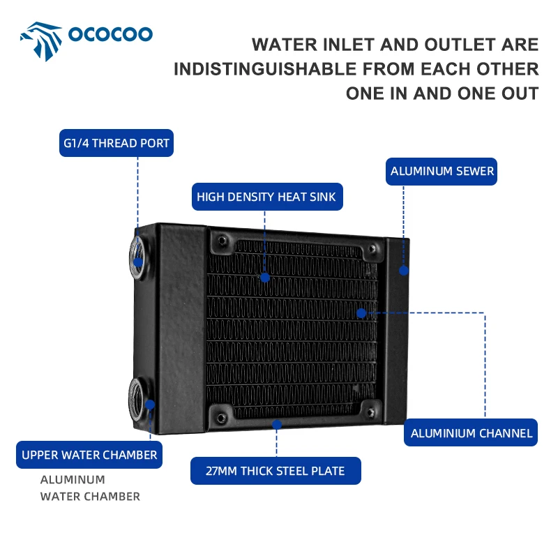 OCOCOO computer water cooling system beauty equipment aluminum radiator manufacturer