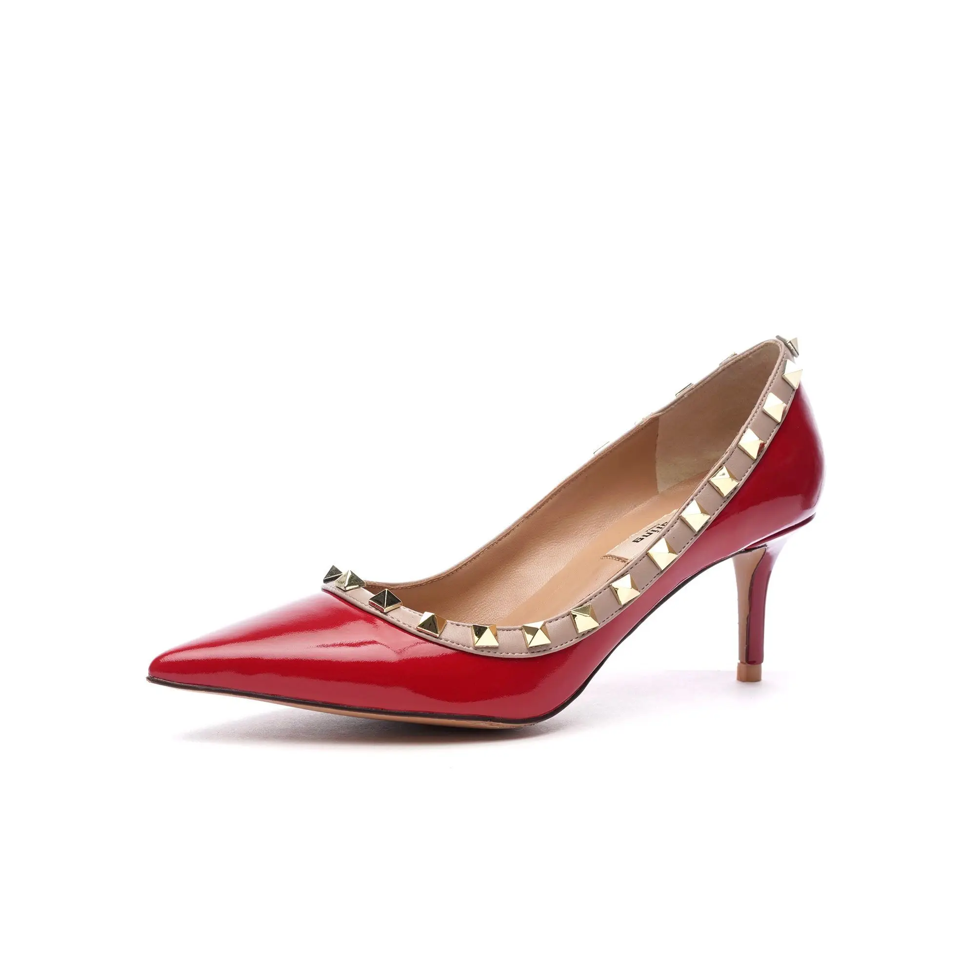 

Women Pointed Toe Pumps Red Patent Leather Dress Shoes