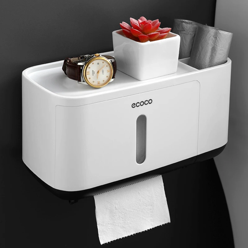 

Водонепроницаемый бумажный ящик для полотенец ECOCO, настенный креативный простой дизайн, аксессуары для дома, ванной комнаты, вешалка для ра...