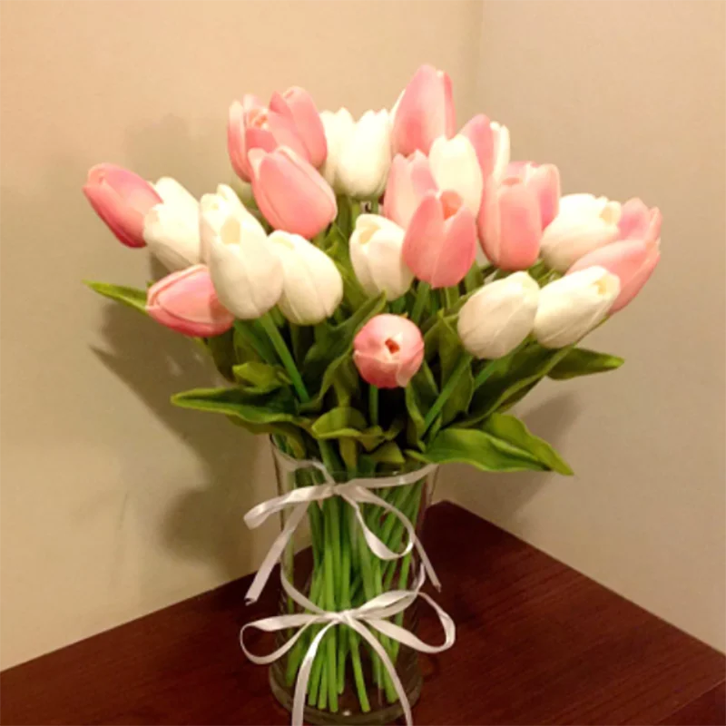 

10PC 30cm Real Touch PU Tulips Artificial Flowers For Home Garden Bedroom Decoration Flores Artificiales Para Decoracion Hogar