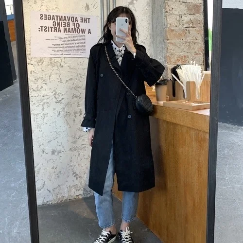 

Trench Coat Long Female Spring Autumn Windbreaker Coats and Jackets Women 2023 Korean Overcoat Manteau Femme KJ6922