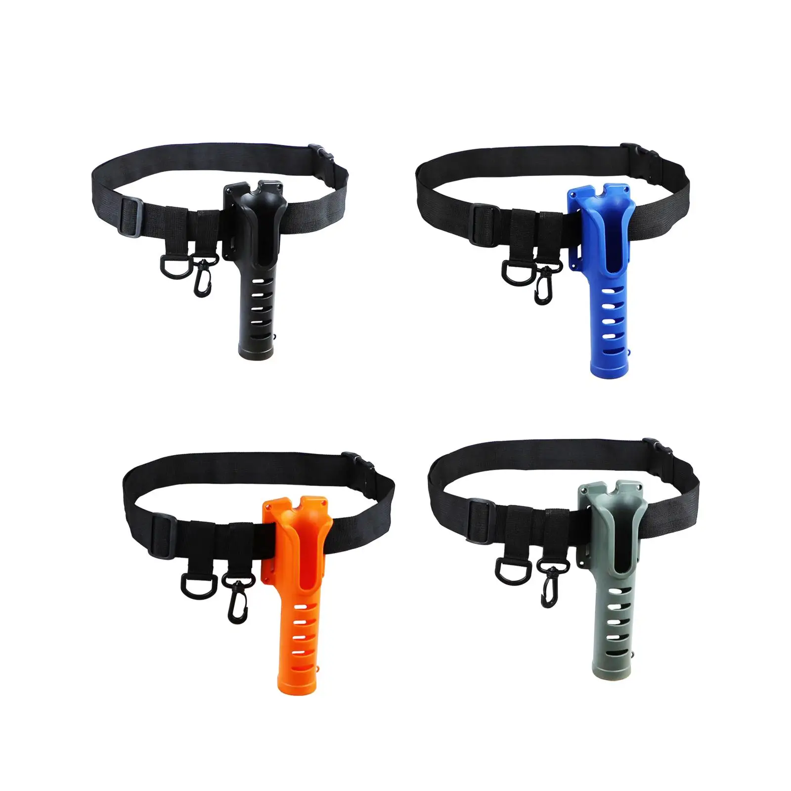 Waist Fishing Rod Holder Durable Black Universal Nylon Adjustable Professional Pole Inserter for Reel Casting Rocky Surf Fishing