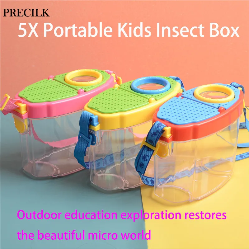 

5X Portable Observe Insects Magnifying Glass Educational Children Student Toy Outdoor Classroom Observation Collection Box