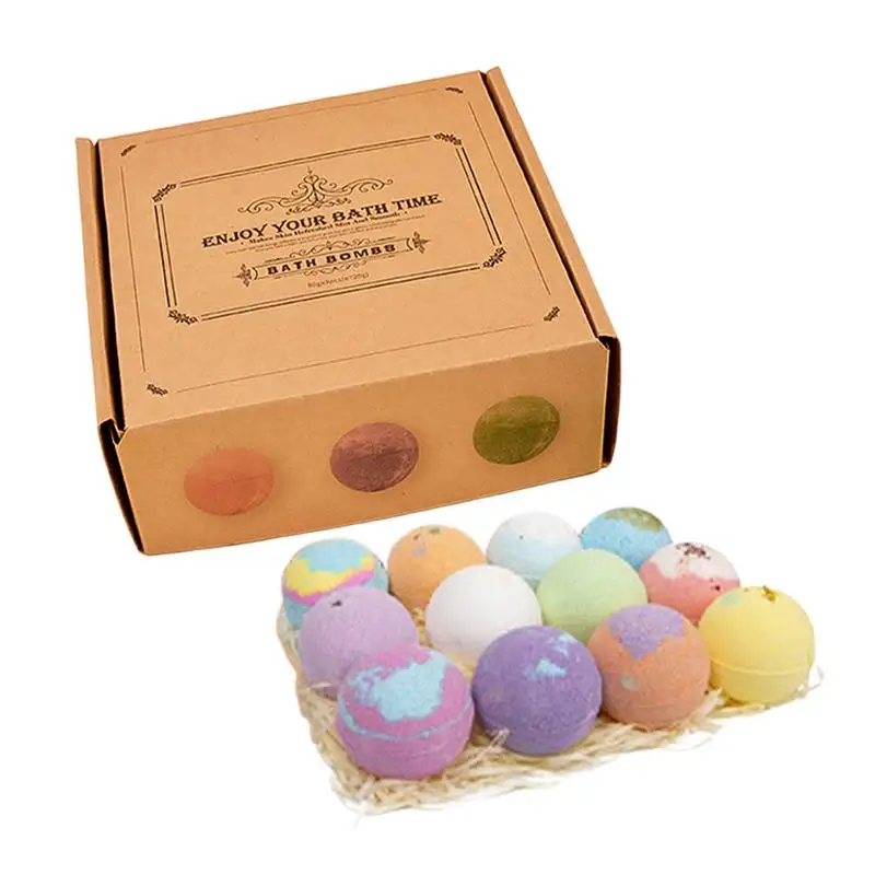 

Bath Bombs Handmade Bathbombs 12 Pcs Natural And Organic Bath Balls With Essential Oils For Skin Moisturizing Gift For Mom Wife