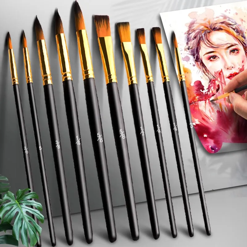 

High-Grade Gouache Pen Set Watercolor Pen Broad Brush Comprising a Row of Penshaped Brushes for Art Students Only Nylon Brush