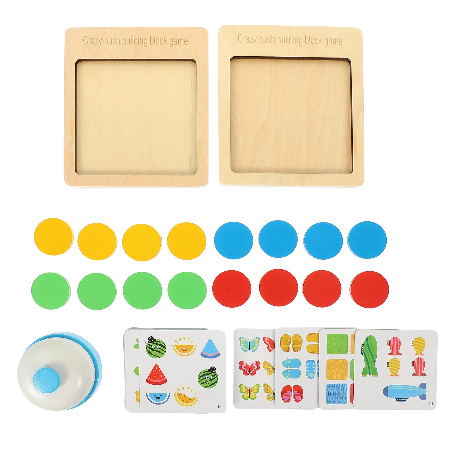 

1 Set Educational Push Blocks Game Wooden Building Blocks Kids Birthday Gift