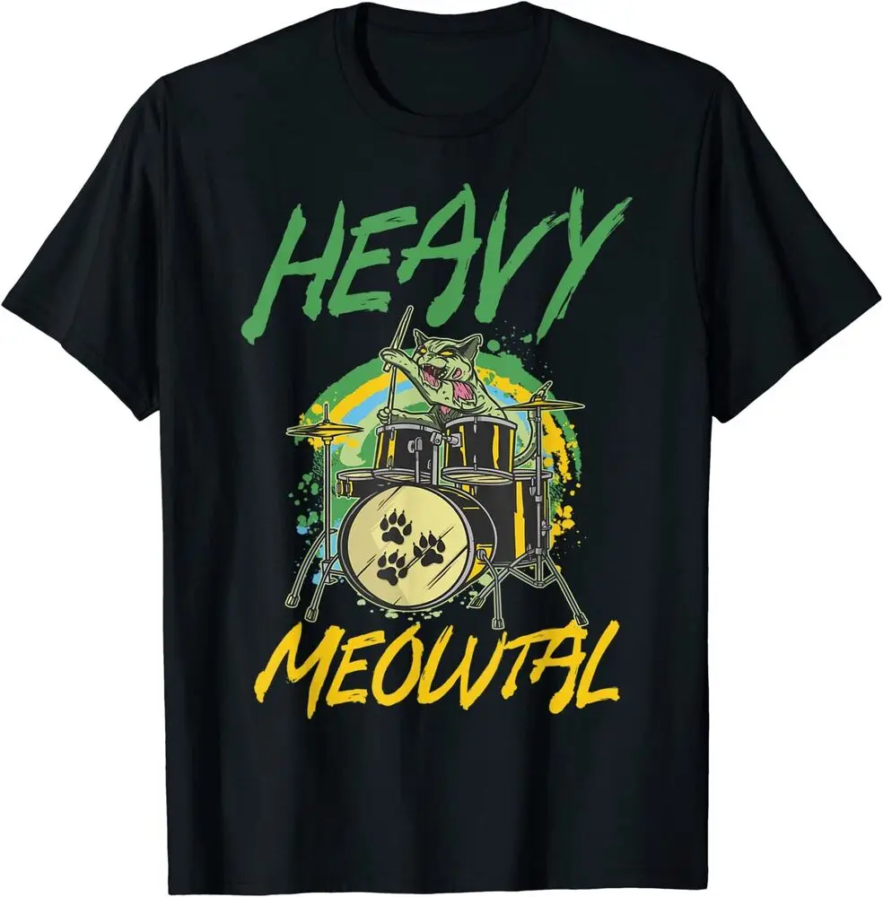 

Тяжелая металлическая футболка в стиле панк Рок веер Кот влюбленный кошка владелец тяжелый Meowtal