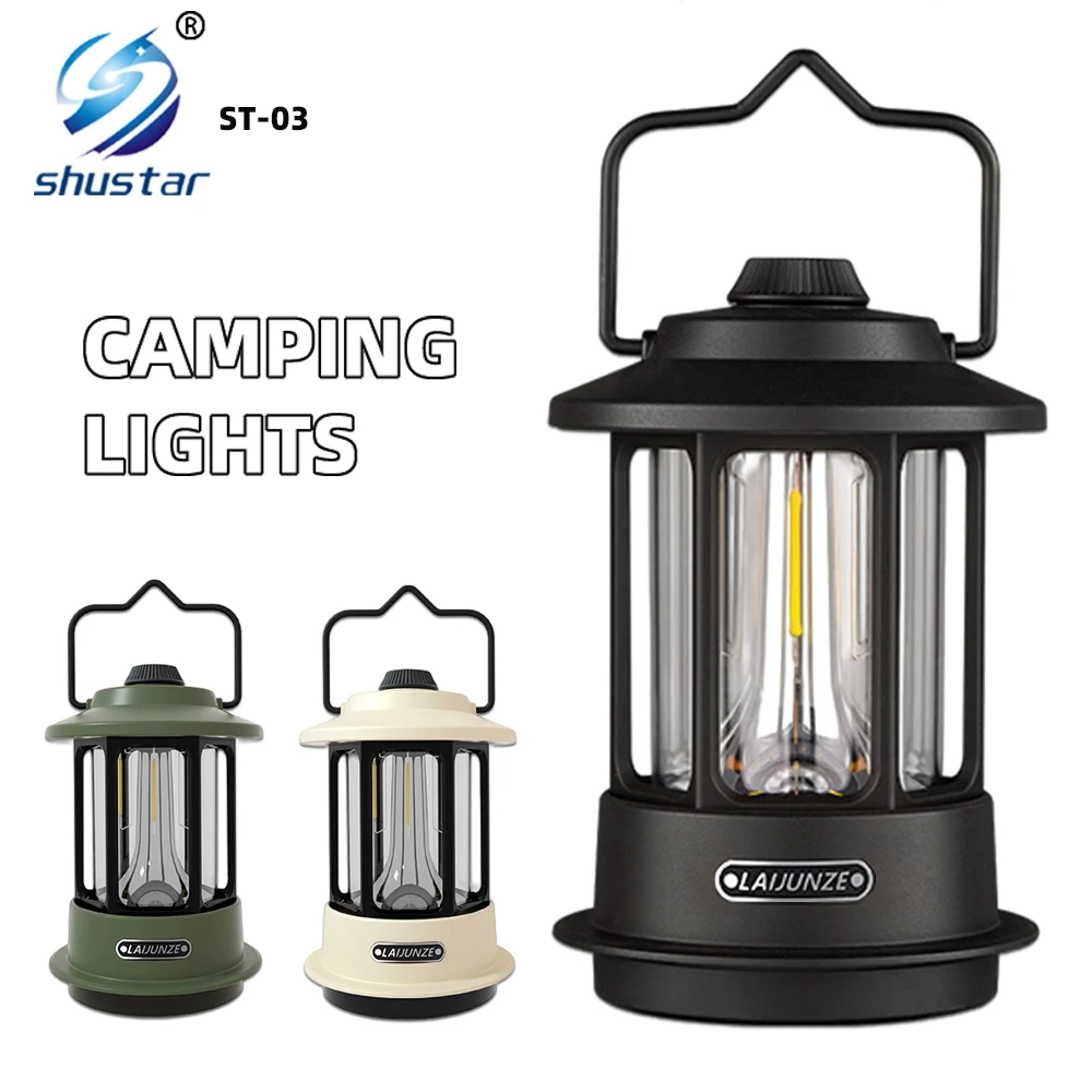 Rechargeable Portable Lanterns Camping Light Tent Light Flashlight Stepless Dimming Tent Travel Outdoor Lighting Equipment