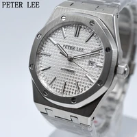 2022 peter lee design new 42mm mens mechanical watches automatic watch sapphire stainless steel reloj hombre