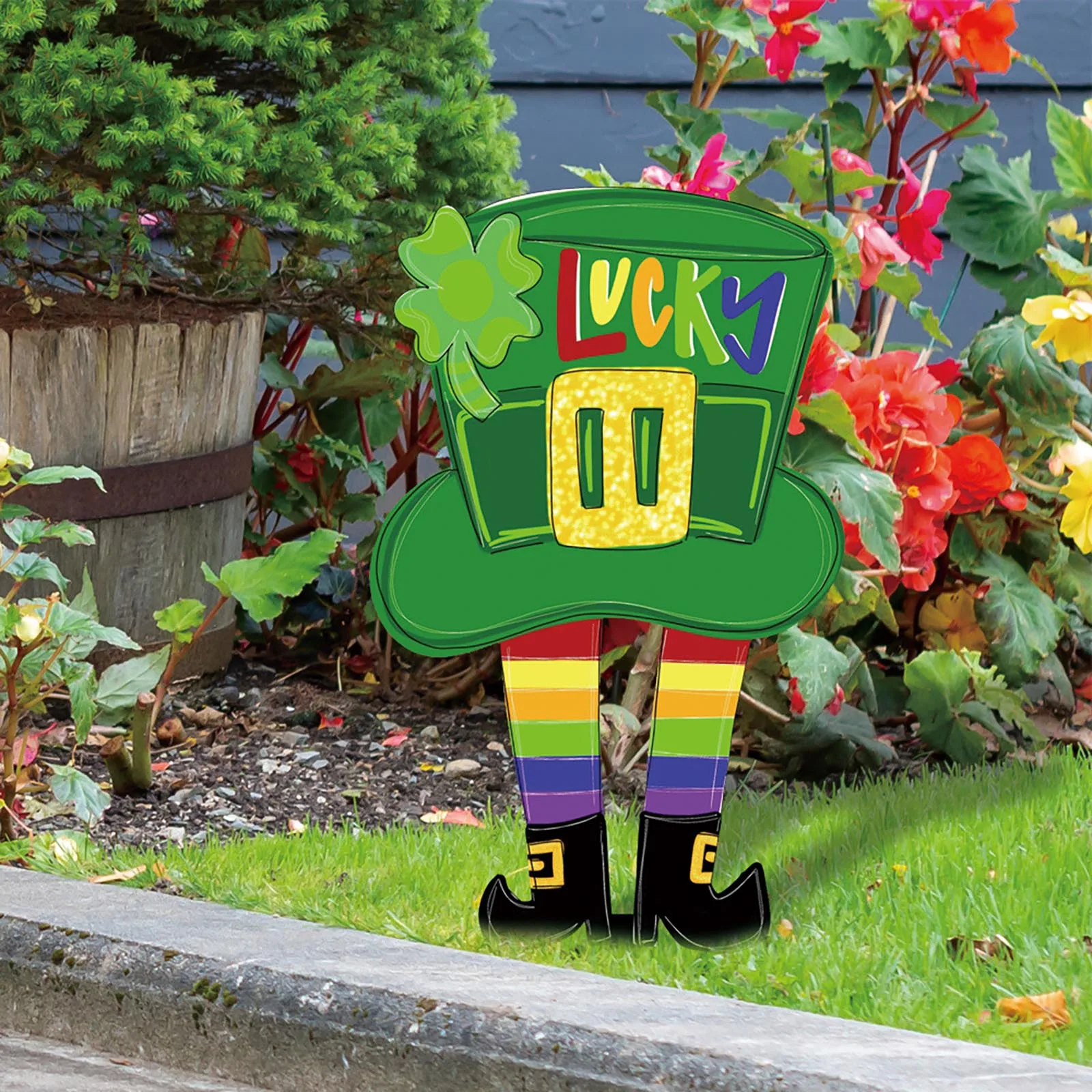 

Дневные украшения St paфокусы, водонепроницаемые наружные знаки для газона, двора, St paфокусы, день двора, Декор, День Святого Патрика, вечеринк...