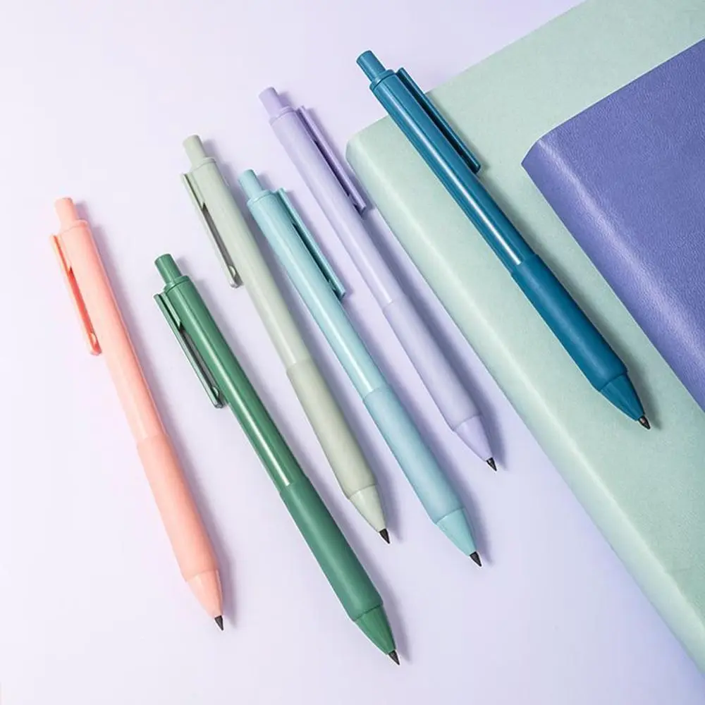 

New Morandi Color Mechanical Eternal Pencil No Ink Unlimited Writing Pens For Art Writing Sketch Painting School Stationery