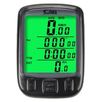 sunding sd 563a waterproof lcd display cycling bike bicycle computer odometer speedometer with green backlight