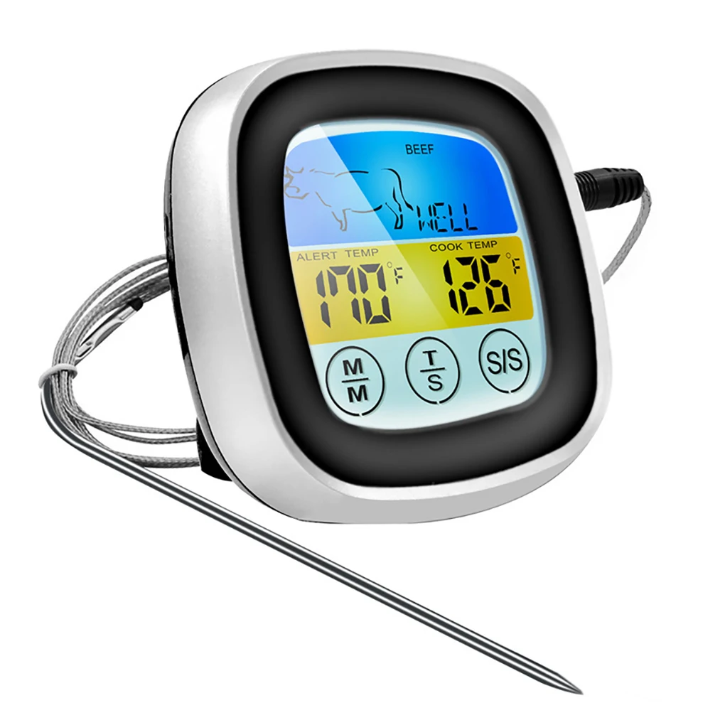 

Цифровой кухонный термометр для мяса, водостойкий измеритель температуры из нержавеющей стали, 2 щупа, для духовки, барбекю