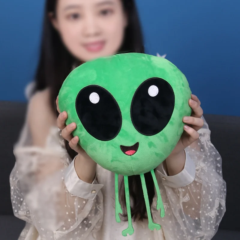 

28cm Cartoon Funny ET Pillow Expression Adventure Green Alien Monster Plush Doll Cute Soft Plush Toy Friend Boy Halloween Gift