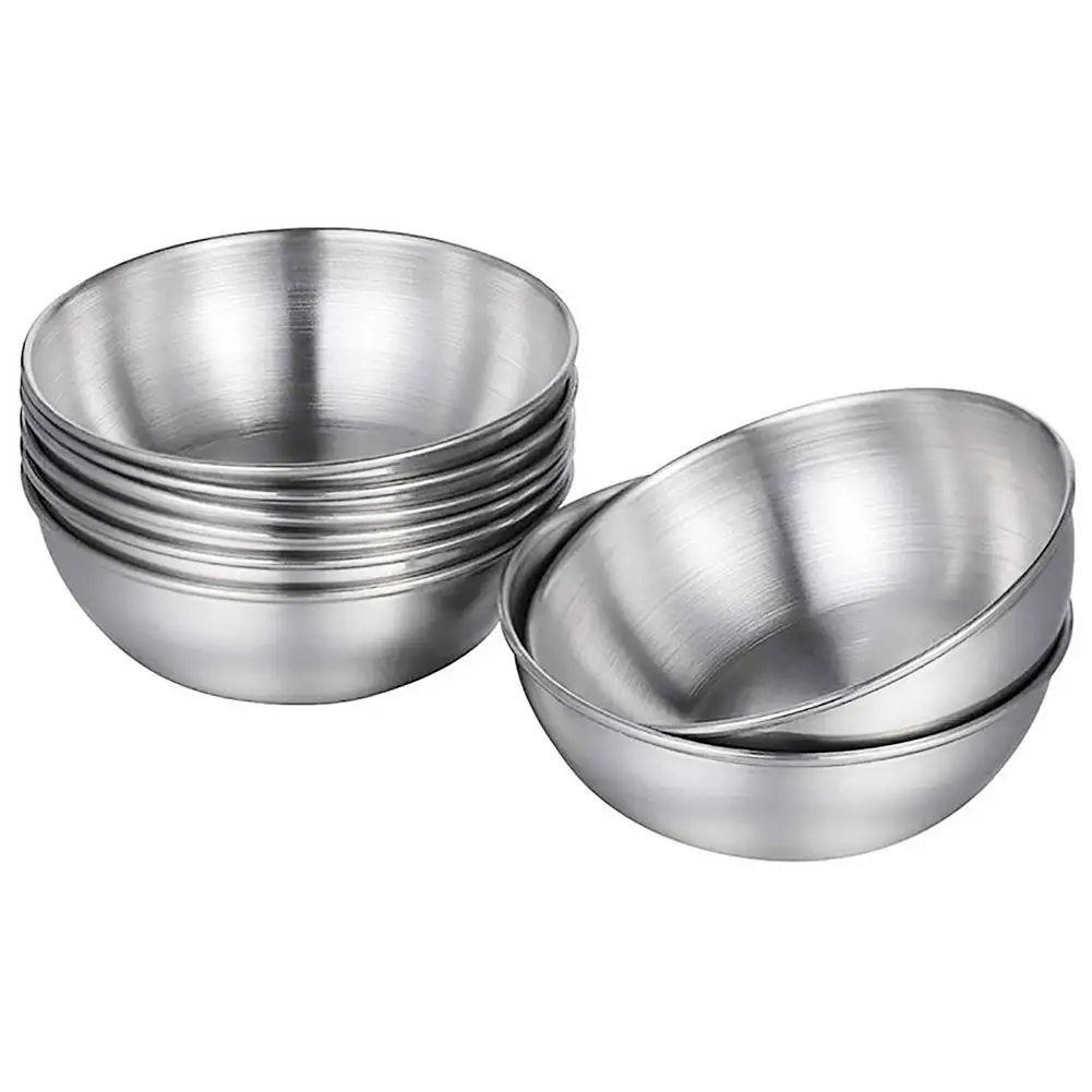 Stainless Steel Dipping Sauce Cups 8Pcs Dipping Bowls For Seasonings Holding Mini 3.2inch Individual Round Sauce Dish For Condim