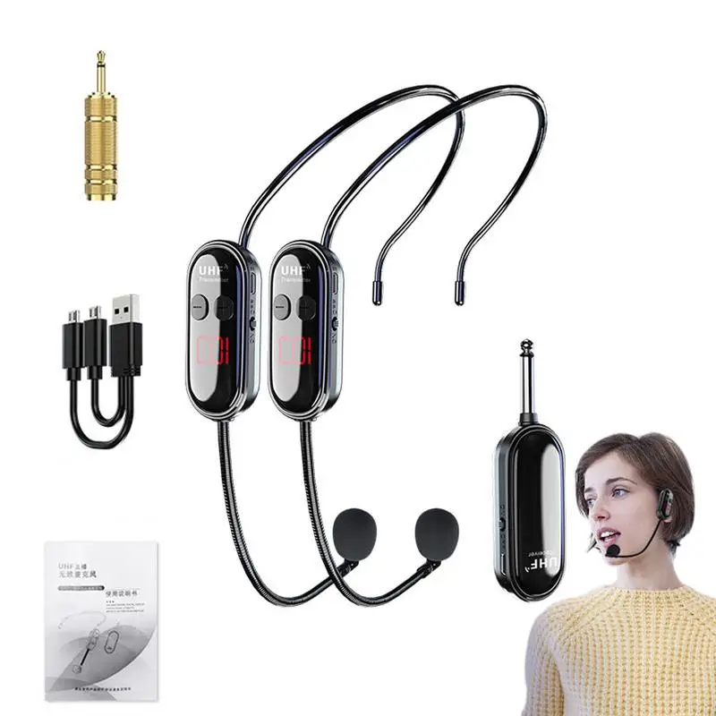 

Новый 2 в 1 ручной УВЧ беспроводной микрофон профессиональный износостойкий микрофон усилитель громкости для обучения речи